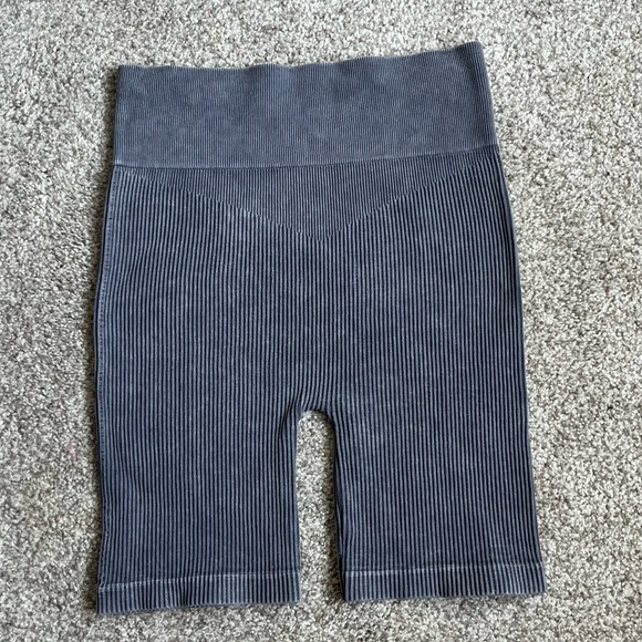 Aura Pants - Aura Grey Ribbed Shorts